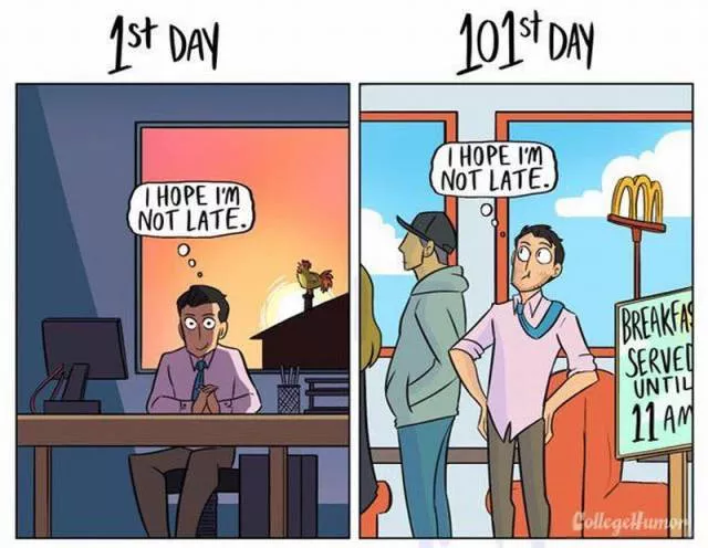 1er jour de travail vs le 101e jour - #2 